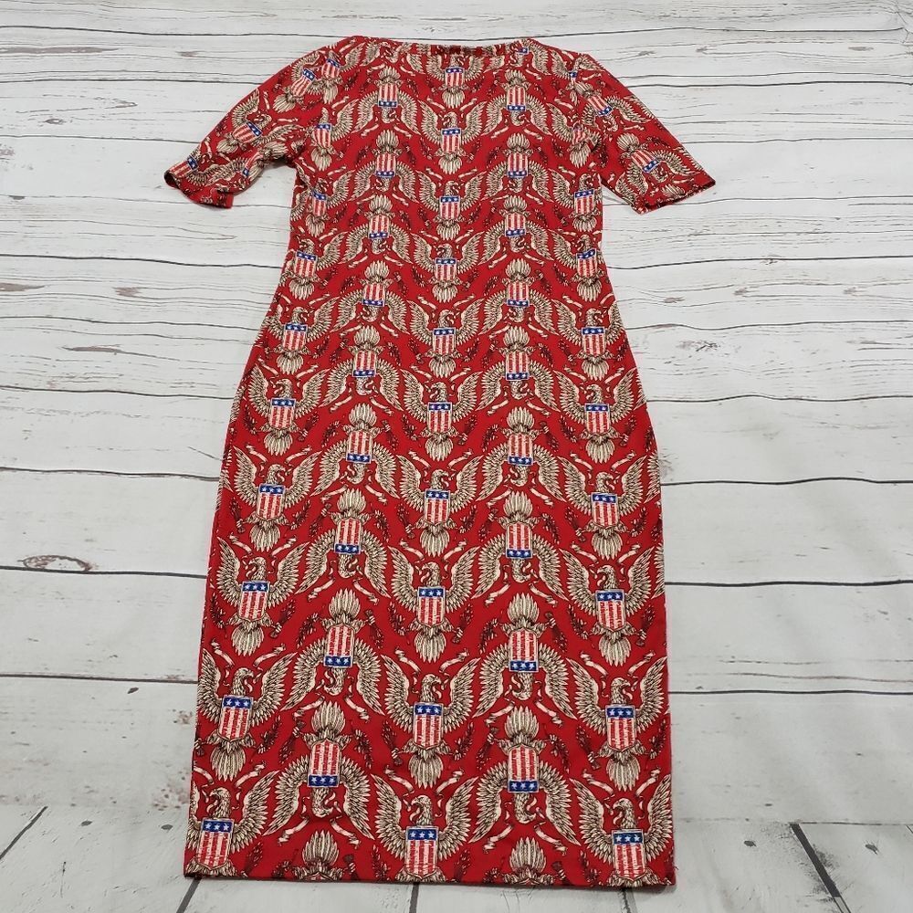 LulaRoe Dress Size XXS Patriotic American Eagle - Picture 2 of 6